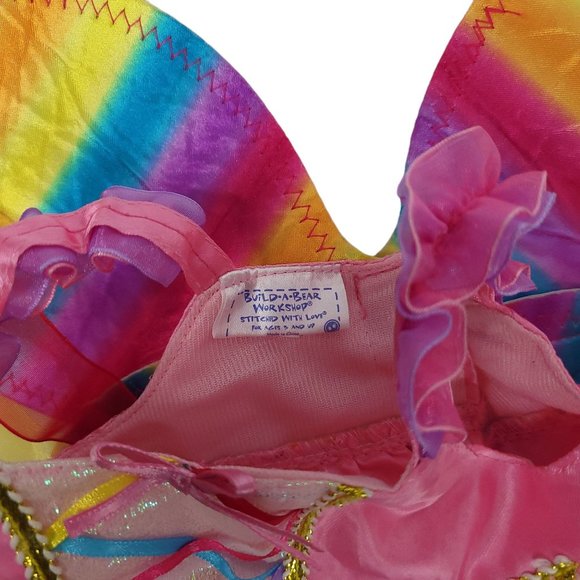 Build A Bear Workshop Teddy Rainbow Fairy Dress Clothes Wings Ballet Ribbons - Picture 7 of 7